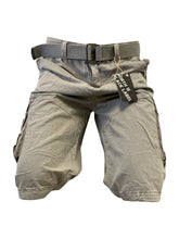 Load image into Gallery viewer, Mens Light Grey Cargo Shorts with Adjustable Belt
