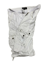 Load image into Gallery viewer, Mens White Cargo Shorts with Adjustable Belt

